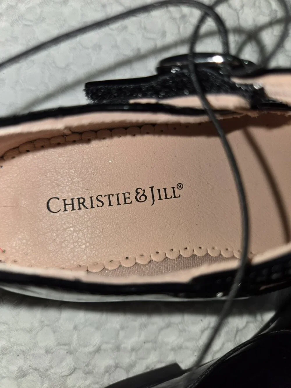 Christie & Jill Lil Dahlia Black Patent Mary Jane Flats NWT Size 7